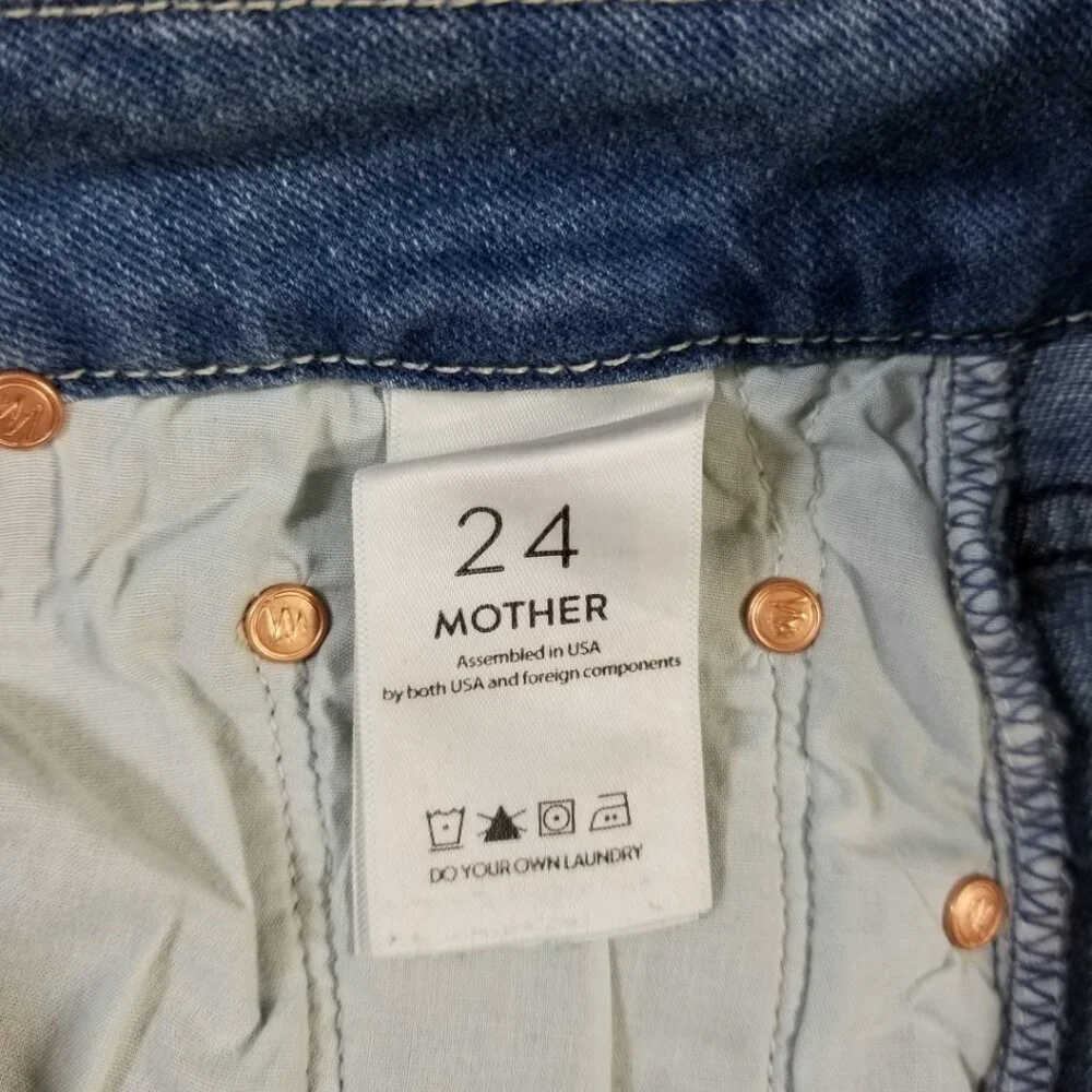 NWT‎ Mother Denim Looker Ankle Fray Stretch Skinny Jeans When Sparks Fly Size 24